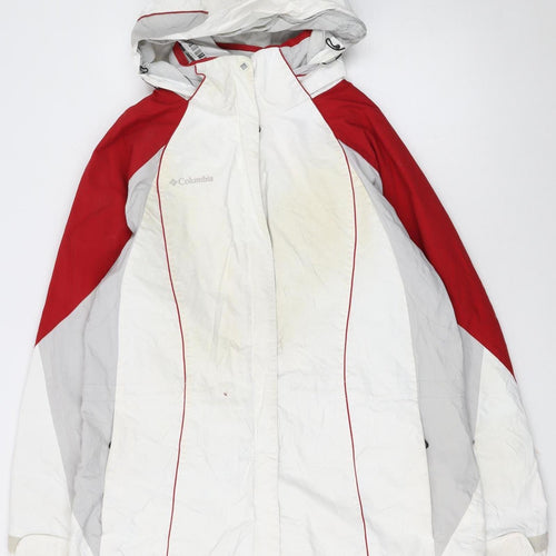 Columbia Women's White Red XL Waterproof Ski Jacket