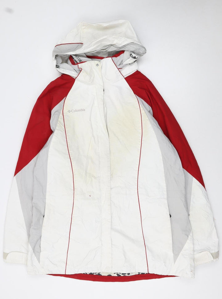 Columbia Women's White Red XL Waterproof Ski Jacket