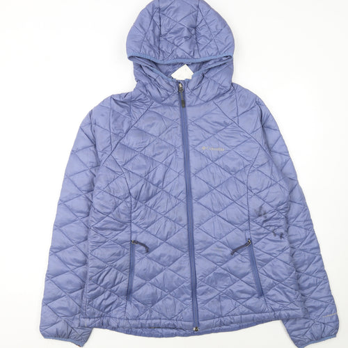 Columbia Womens Blue XL Quilted Hooded Puffer Jacket