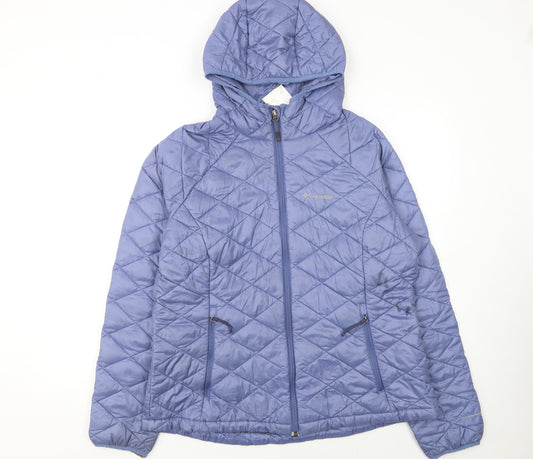 Columbia Womens Blue XL Quilted Hooded Puffer Jacket