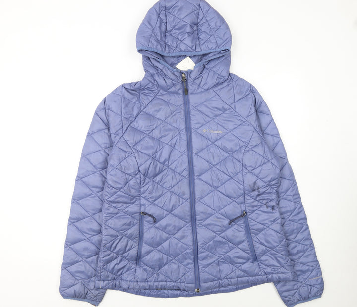 Columbia Womens Blue XL Quilted Hooded Puffer Jacket