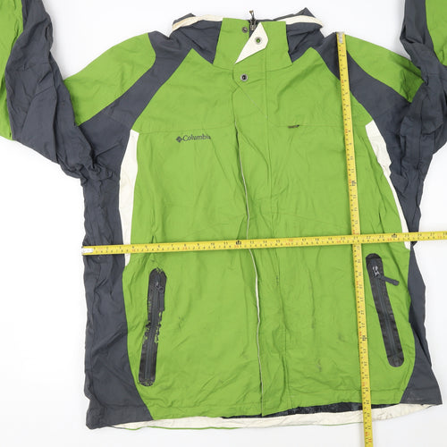 Columbia Men's Green 2XL Waterproof Hooded Outdoor Rain Jacket