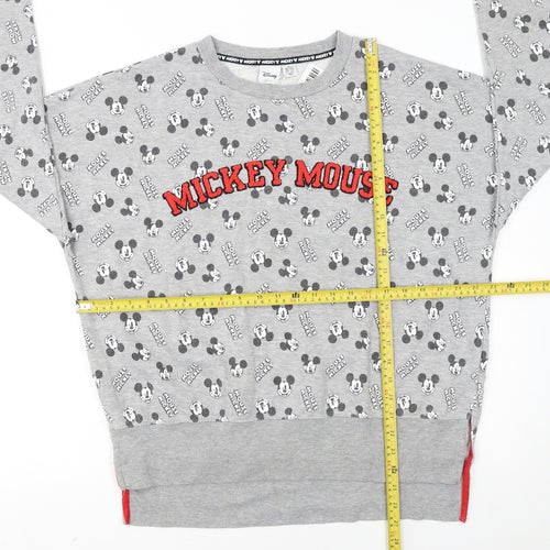 Disney Women’s Grey Mickey Mouse Graphic Pullover Sweatshirt M