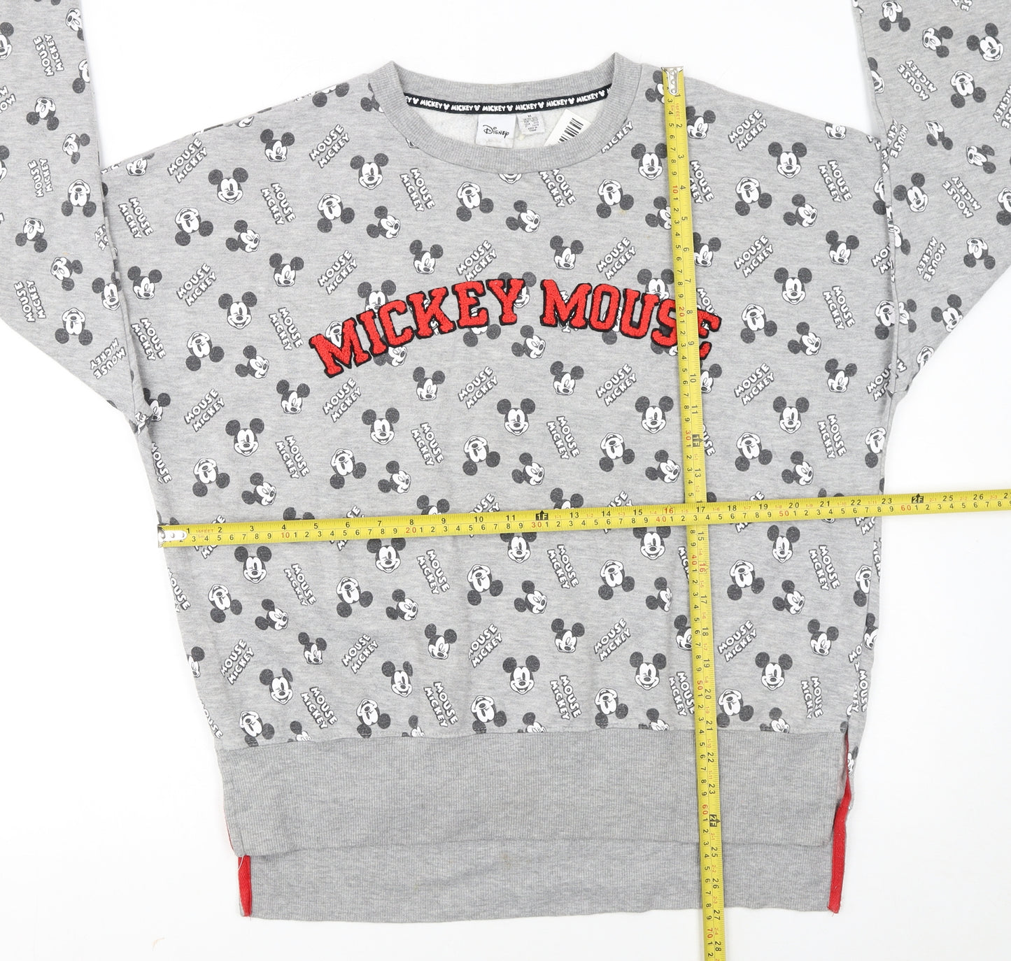 Disney Women’s Grey Mickey Mouse Graphic Pullover Sweatshirt M