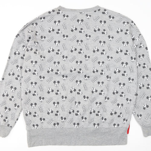 Disney Women’s Grey Mickey Mouse Graphic Pullover Sweatshirt M