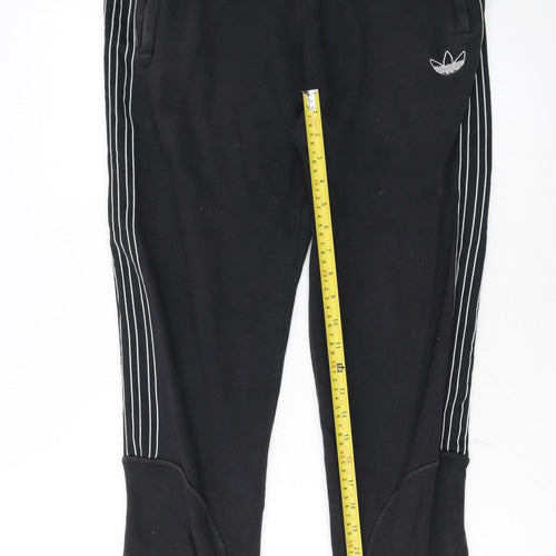 Adidas Men's Black Jogger Sweatpants M Regular Fit Striped Logo
