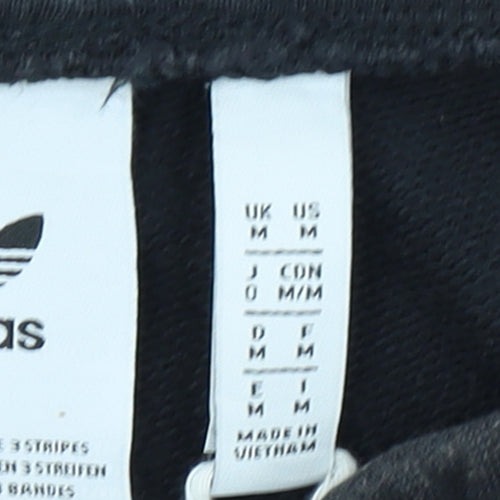 Adidas Men's Black Jogger Sweatpants M Regular Fit Striped Logo