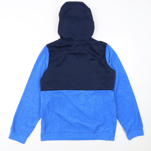 Columbia Boys Blue Colourblock Full Zip Hooded Fleece Jacket Size 14 Years
