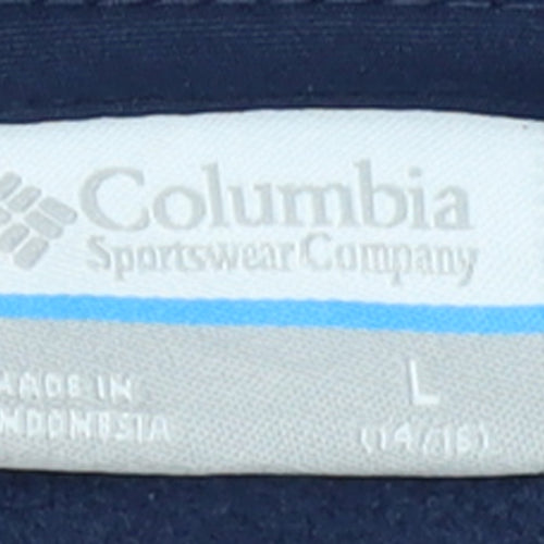 Columbia Boys Blue Colourblock Full Zip Hooded Fleece Jacket Size 14 Years