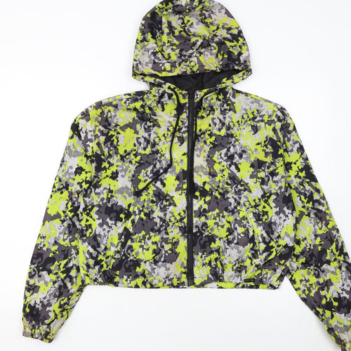 New Look Sport Womens Multicoloured Camo Hooded Windbreaker Jacket L
