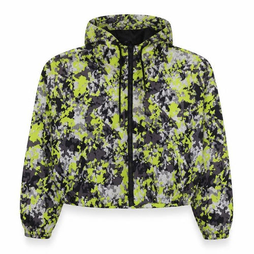 New Look Sport Womens Multicoloured Camo Hooded Windbreaker Jacket L