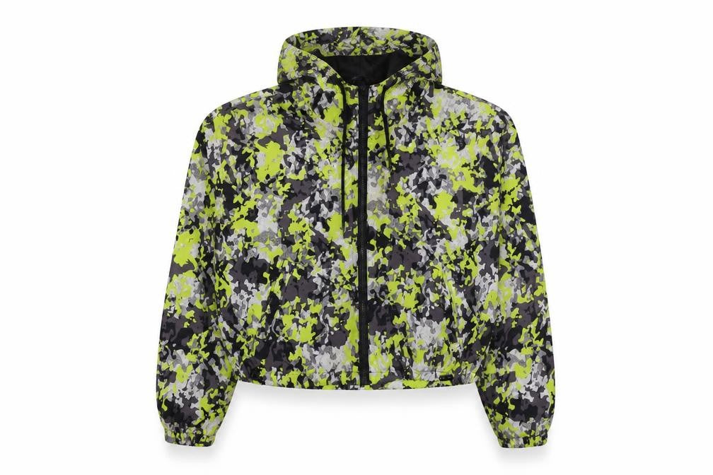 New Look Sport Womens Multicoloured Camo Hooded Windbreaker Jacket L