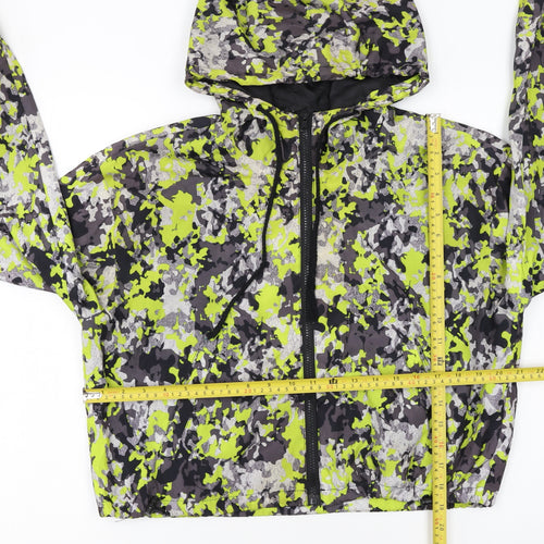 New Look Sport Womens Multicoloured Camo Hooded Windbreaker Jacket L