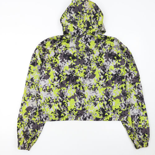 New Look Sport Womens Multicoloured Camo Hooded Windbreaker Jacket L