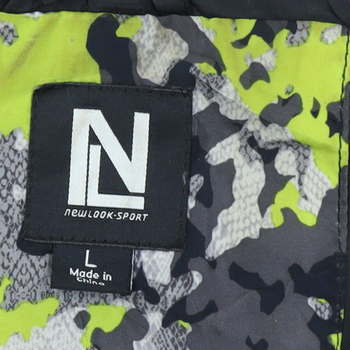 New Look Sport Womens Multicoloured Camo Hooded Windbreaker Jacket L