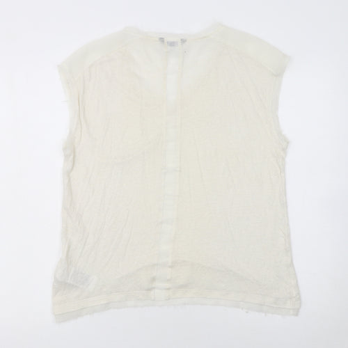 Tommy Hilfiger Women Ivory XL Sleeveless V-Neck Tank Top