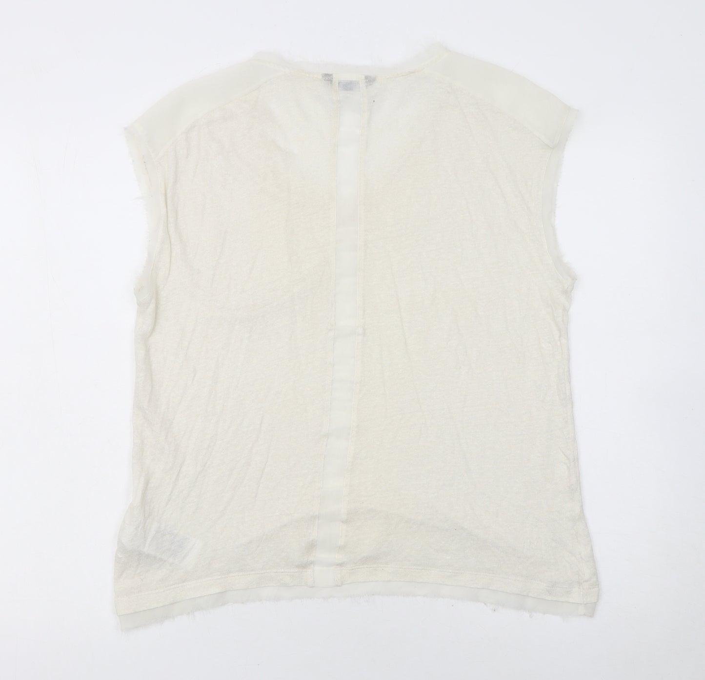 Tommy Hilfiger Women Ivory XL Sleeveless V-Neck Tank Top