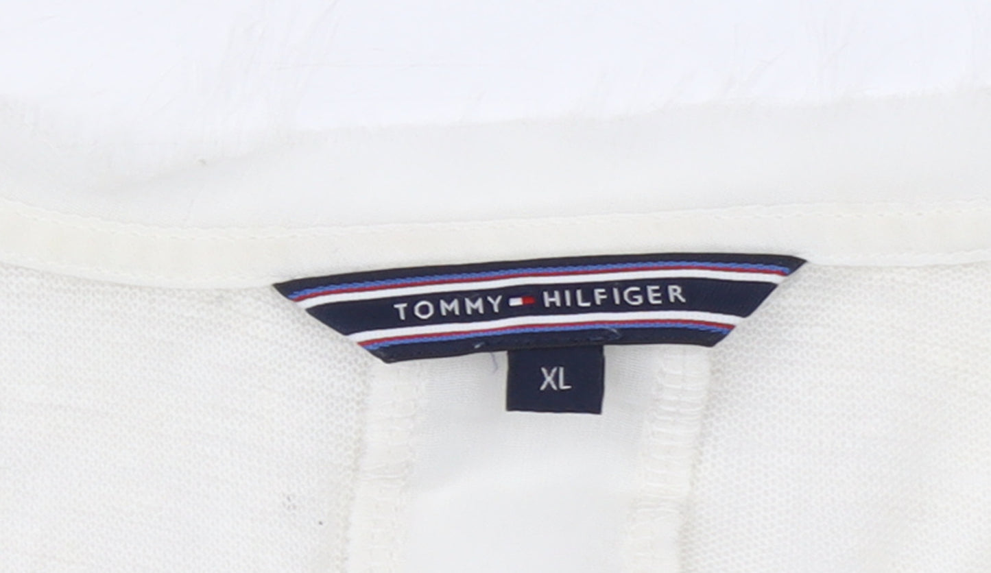 Tommy Hilfiger Women Ivory XL Sleeveless V-Neck Tank Top