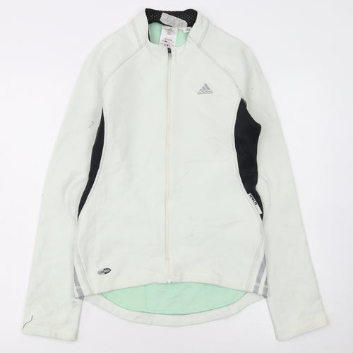 Adidas Women's Ivory Small Track Jacket Full Zip Reflective Sportswear