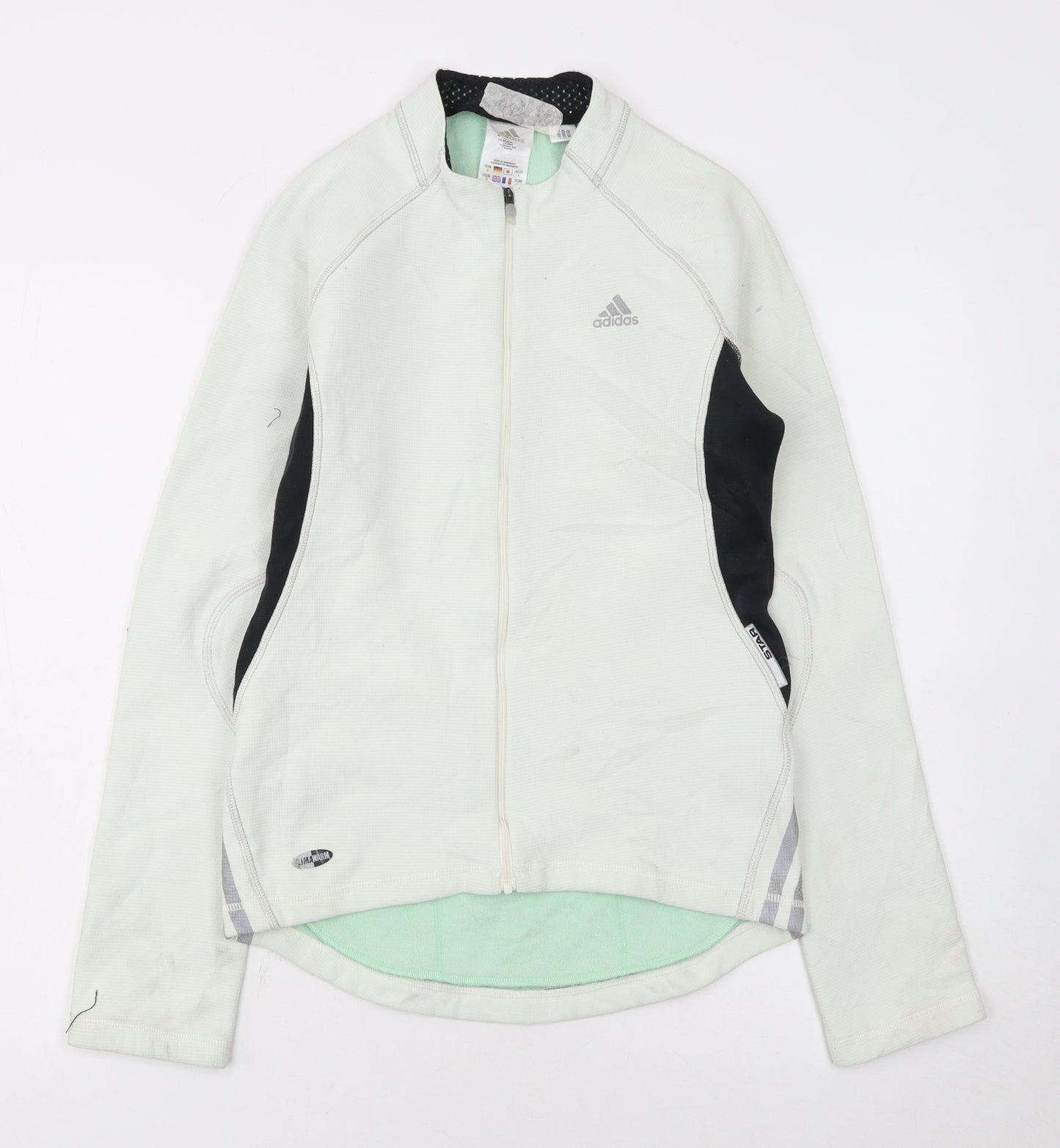 Adidas Women's Ivory Small Track Jacket Full Zip Reflective Sportswear