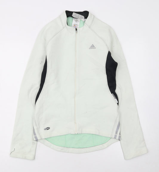 Adidas Women's Ivory Small Track Jacket Full Zip Reflective Sportswear