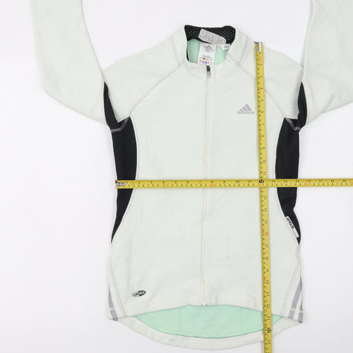 Adidas Women's Ivory Small Track Jacket Full Zip Reflective Sportswear