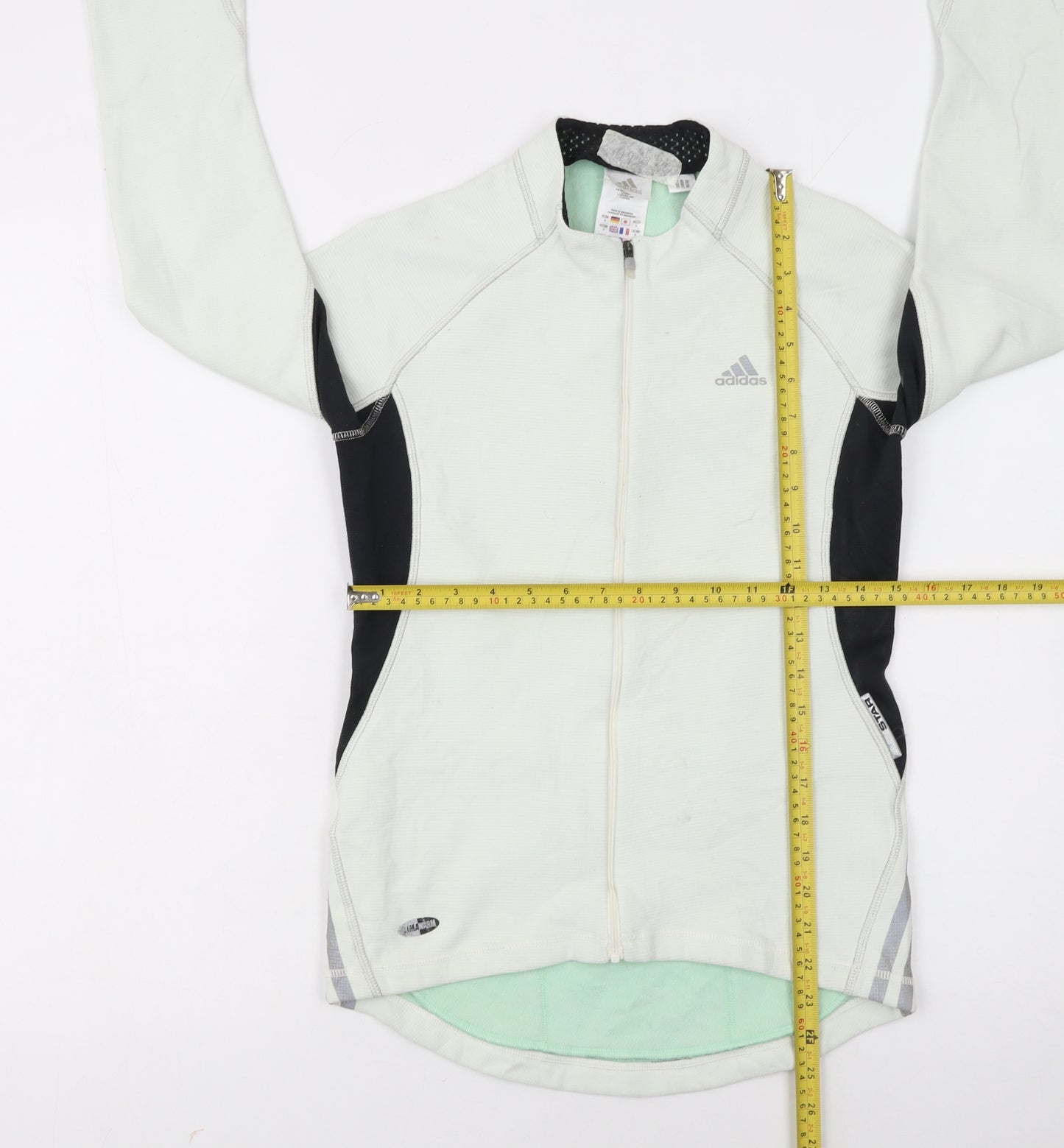 Adidas Women's Ivory Small Track Jacket Full Zip Reflective Sportswear