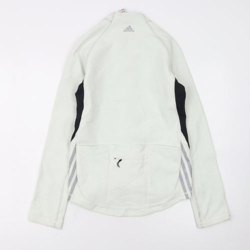 Adidas Women's Ivory Small Track Jacket Full Zip Reflective Sportswear