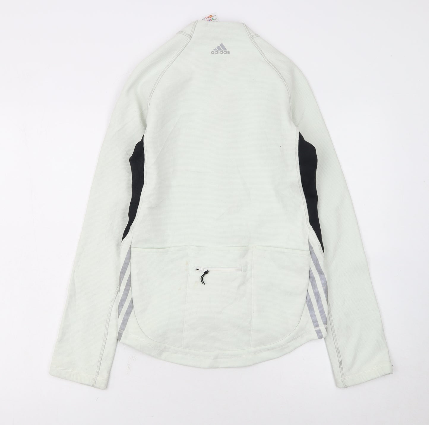 Adidas Women's Ivory Small Track Jacket Full Zip Reflective Sportswear