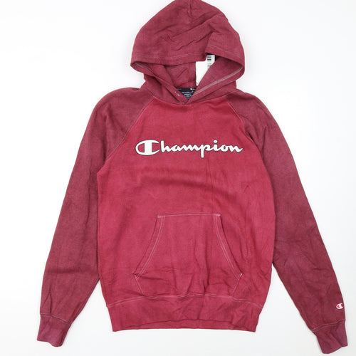 Champion Women’s Red Pullover Hoodie Small Logo Sweatshirt