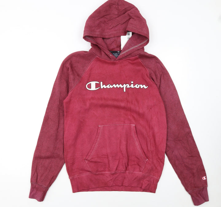 Champion Women’s Red Pullover Hoodie Small Logo Sweatshirt