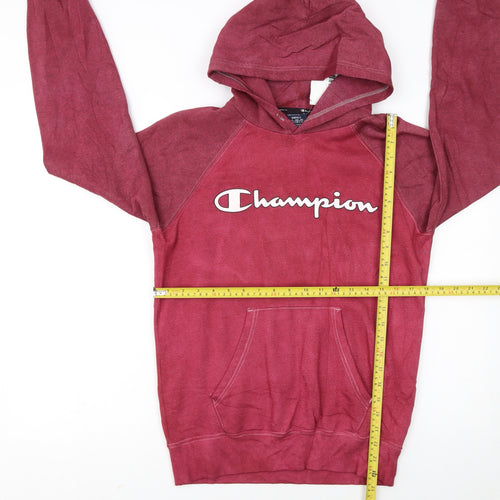 Champion Women’s Red Pullover Hoodie Small Logo Sweatshirt