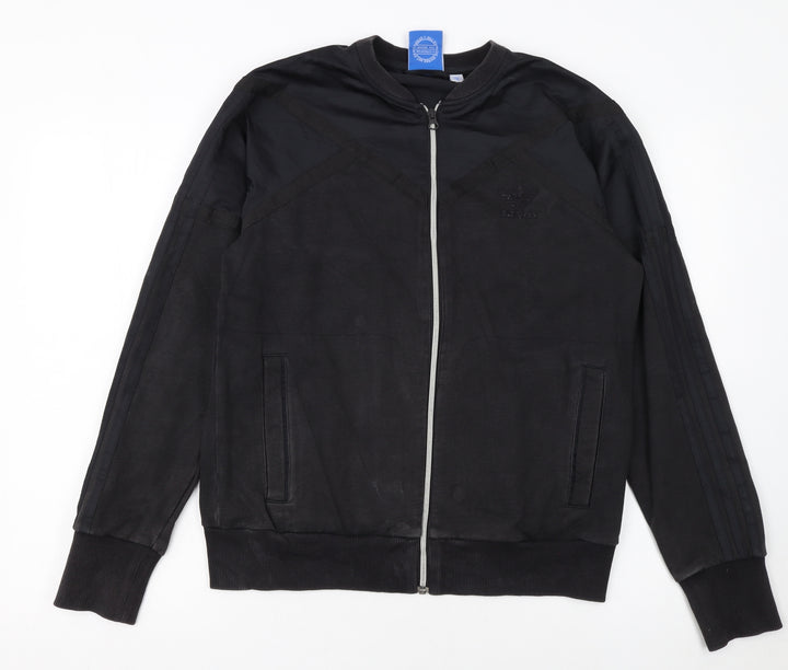 Adidas Men's Black Medium Track Jacket Full Zip Sportswear