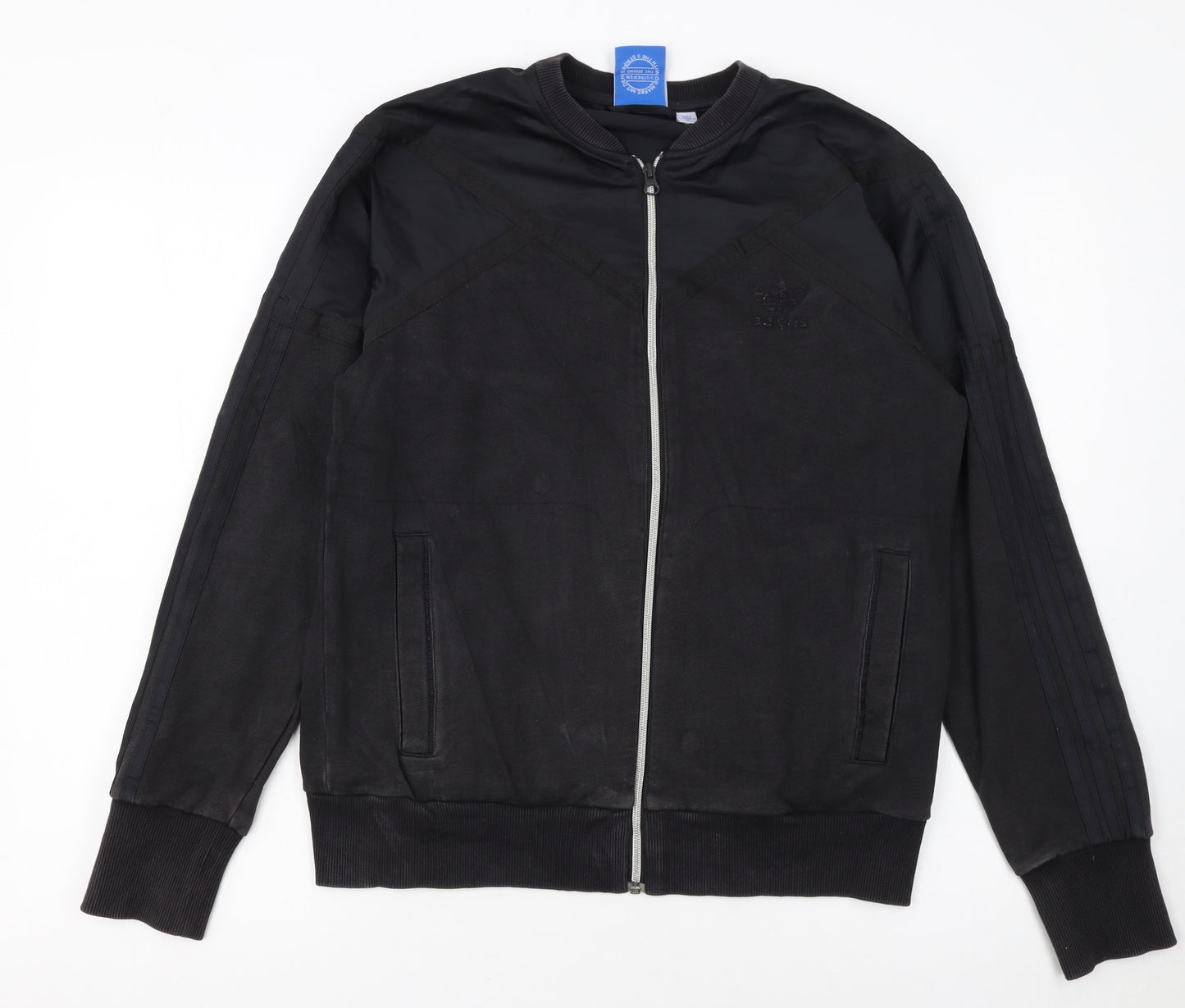 Adidas Men's Black Medium Track Jacket Full Zip Sportswear