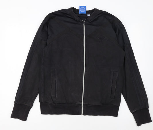 Adidas Men's Black Medium Track Jacket Full Zip Sportswear