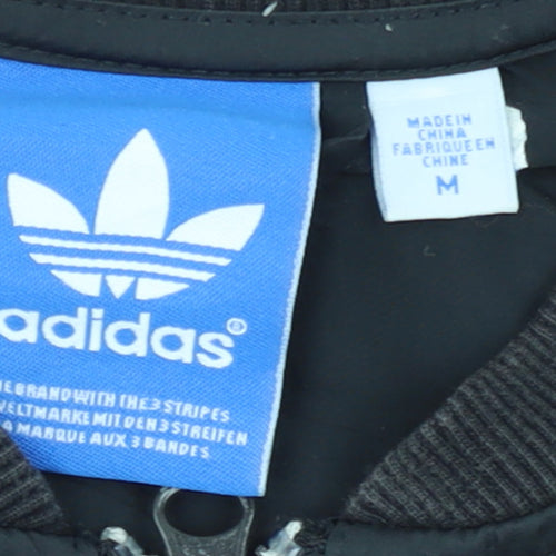 Adidas Men's Black Medium Track Jacket Full Zip Sportswear