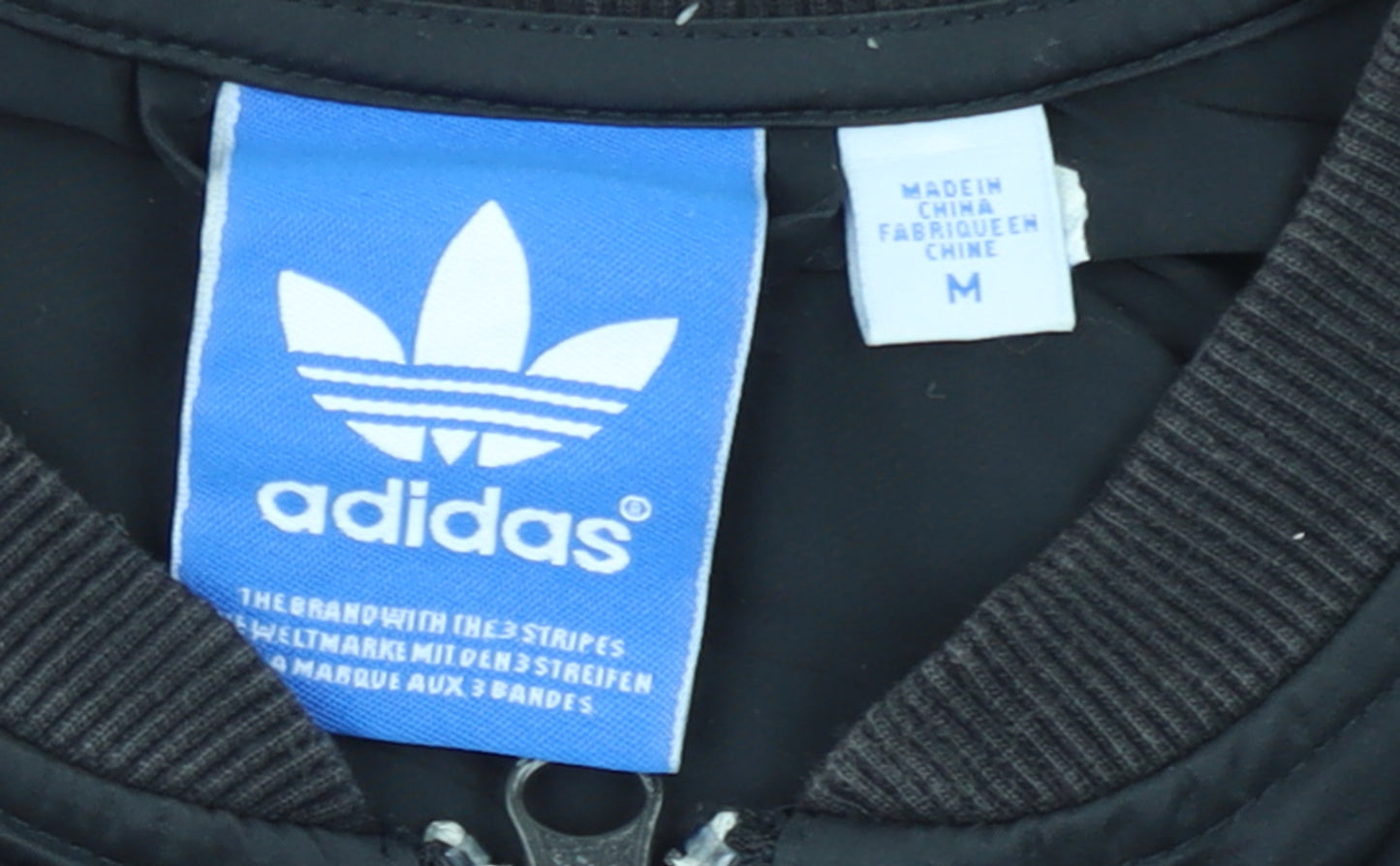 Adidas Men's Black Medium Track Jacket Full Zip Sportswear