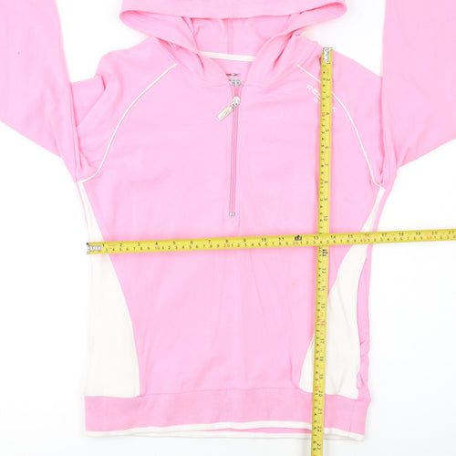 Reebok Womens Pink 1/2 Zip Hooded Sweatshirt Size 12