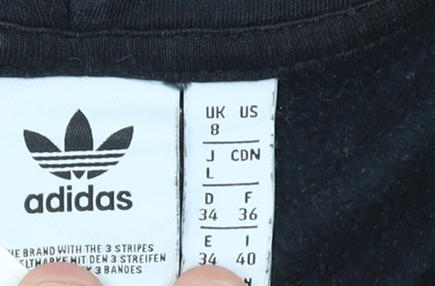 Adidas Women's Black 1/2 Zip Hoodie Size 8 Embroidered Logo Cotton Blend