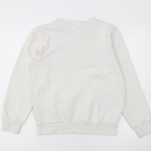 Ellesse Boys White Pullover Sweatshirt 12-13 Years Regular Fit Logo Print
