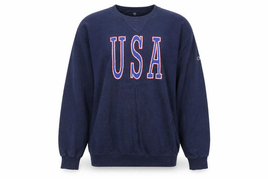Front view of Champion USA Navy Blue Women's Large Pullover Sweatshirt