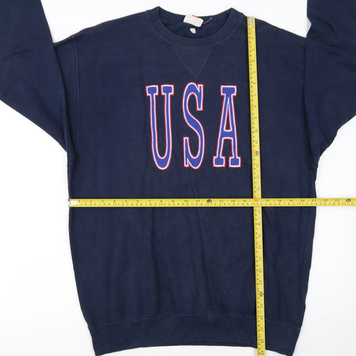 Champion USA Navy Blue Women's Large Pullover Sweatshirt