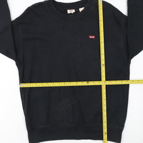Levi’s Men’s Black Cotton Pullover Sweatshirt S Crew Neck Logo