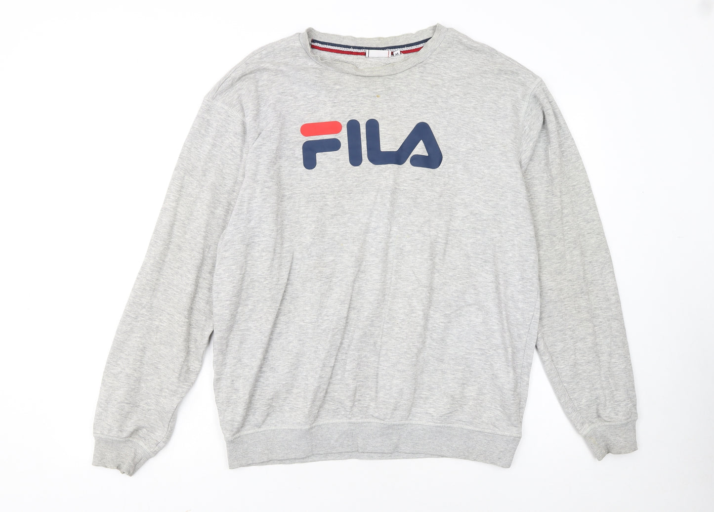FILA Men's Grey Crew Neck Logo Sweatshirt Size M