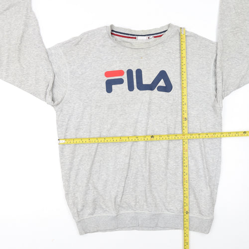 FILA Men's Grey Crew Neck Logo Sweatshirt Size M