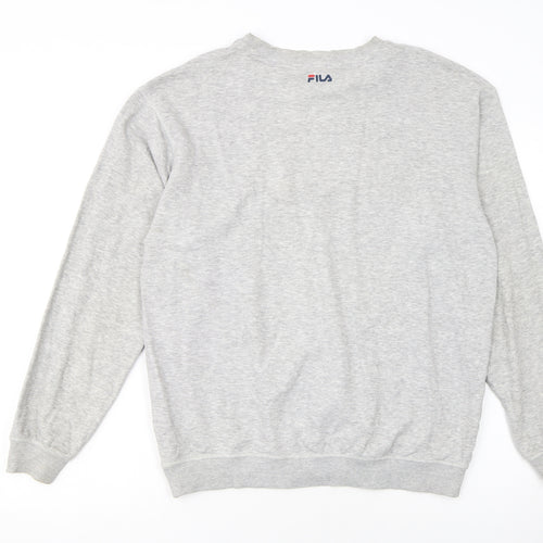 FILA Men's Grey Crew Neck Logo Sweatshirt Size M