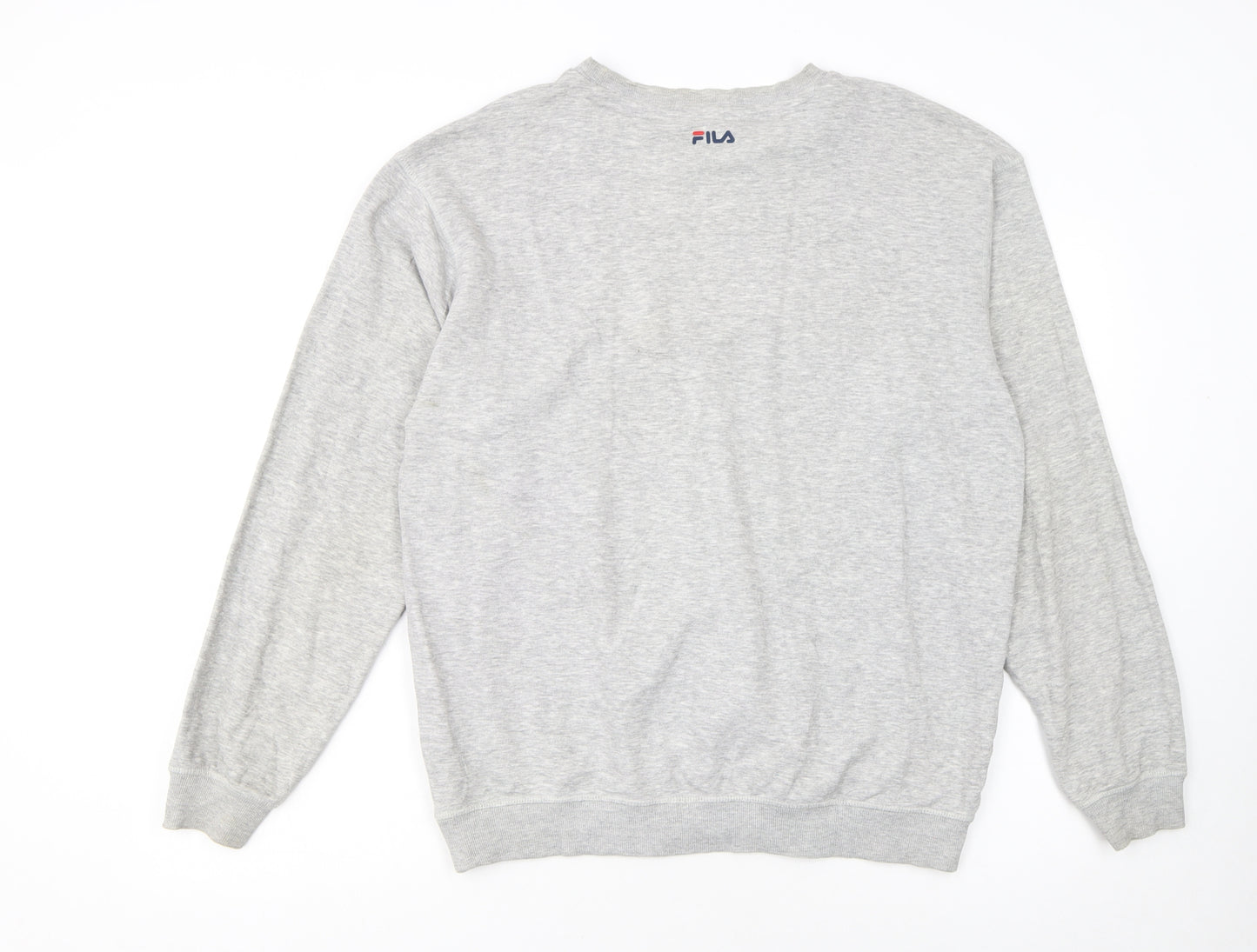 FILA Men's Grey Crew Neck Logo Sweatshirt Size M