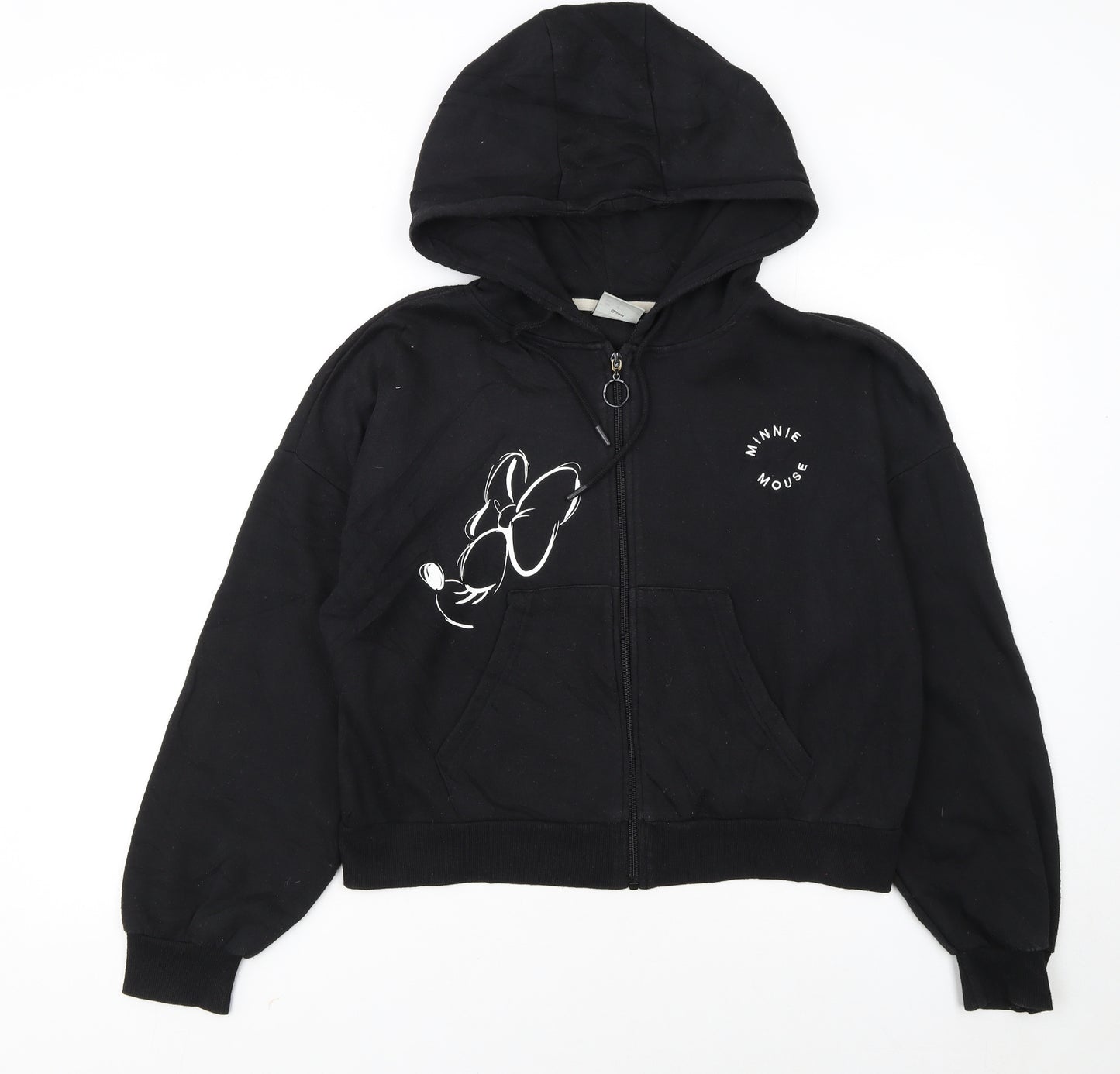 Disney Minnie Mouse Black Full Zip Hoodie Womens M 12/14