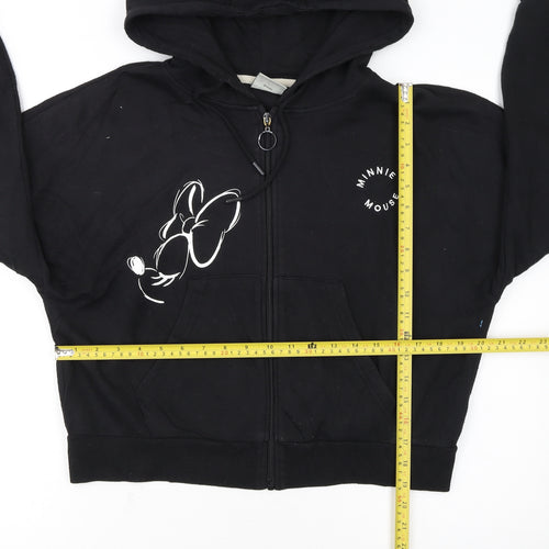 Disney Minnie Mouse Black Full Zip Hoodie Womens M 12/14