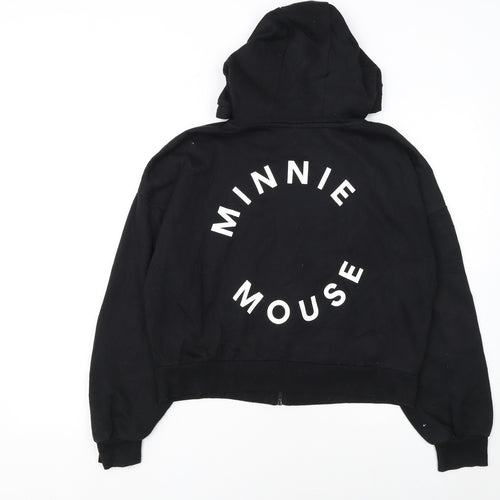 Disney Minnie Mouse Black Full Zip Hoodie Womens M 12/14